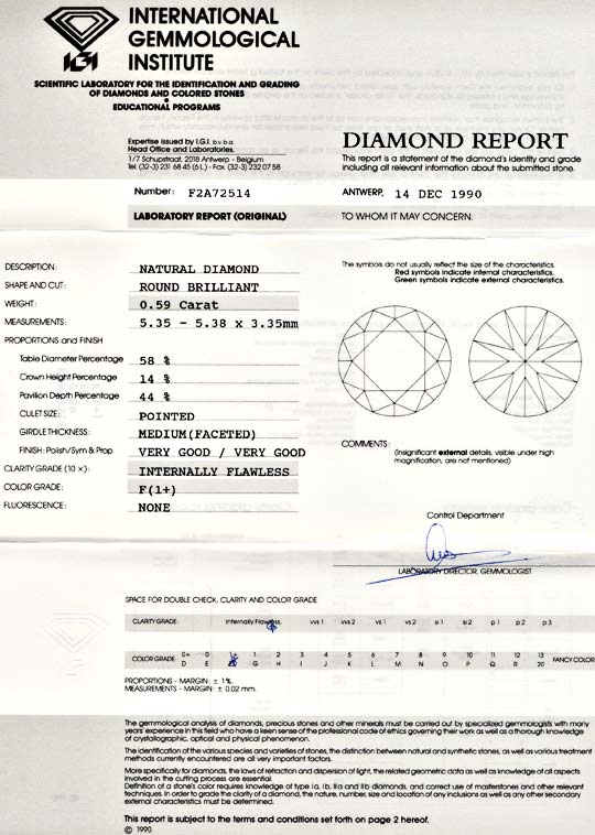 Foto 9 - Diamant 0,59ct IGI Lupenrein Top Wesselton Plus, D5576