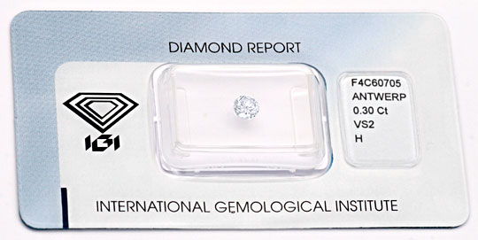 Foto 1 - Diamant, IGI!!!, Brillant 0.30ct Weiss Wesselton, D5671