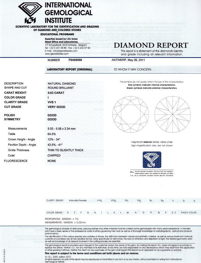 Foto 9 - Brillant 0,63 Carat in Top Crystal VVS1, IGI Zertifikat, D6690