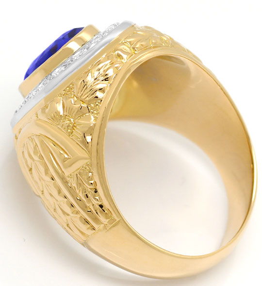 Foto 3 - Grosser Ring mit 0,40ct Diamanten und Safir in 18K Gold, S3373